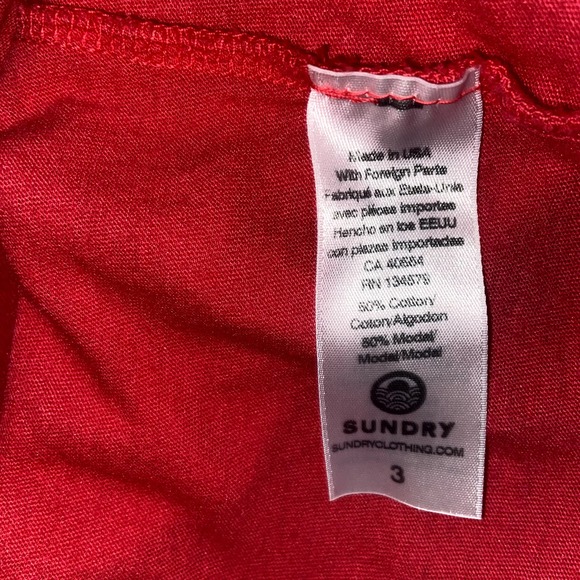 Sundry Long Sleeves T-Shirt Top Hibiscus Color Size 3 Large NEW - Picture 5 of 5